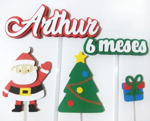Topo de Bolo Natal - Papai Noel