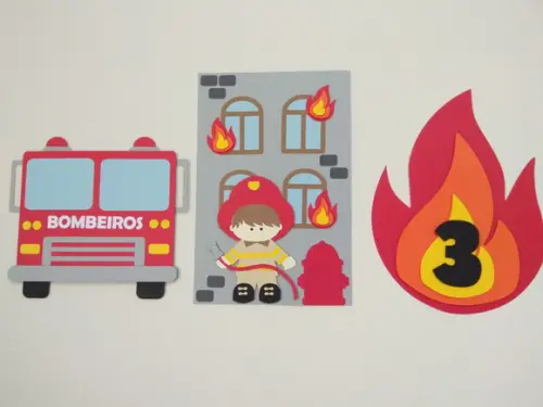 Painel Cartaz Trio - Festa Bombeiros