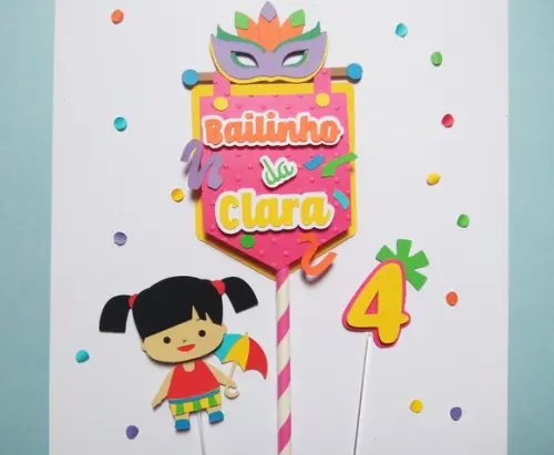 Topo de bolo - Bloquinho de carnaval 2