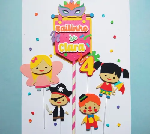 Topo de bolo - Bloquinho de carnaval