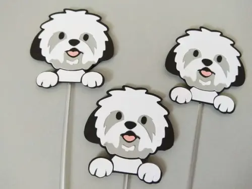 Topper para docinhos - Cachorro Shitzu
