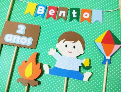 Topo de bolo junino - Bebê menino