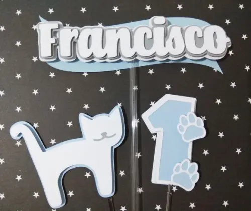 Topo de bolo - Gato