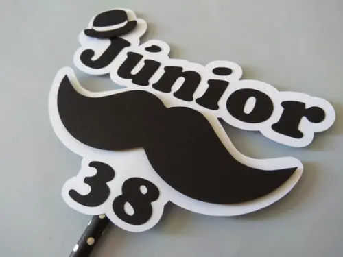 Topo de bolo - Bigode Mustache