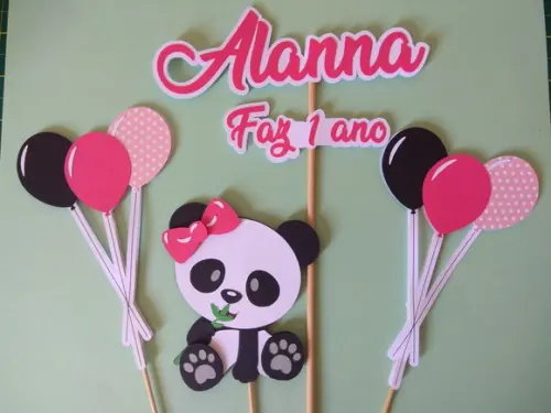 Topo de bolo - Panda