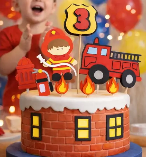 Topo de bolo - Bombeiro