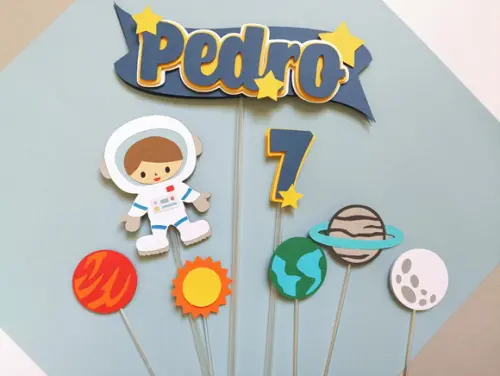 Topo de Bolo - Festa Astronauta