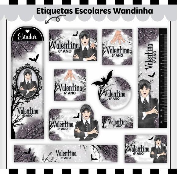 Etiquetas Escolar Wandinha (arquivo Digital)