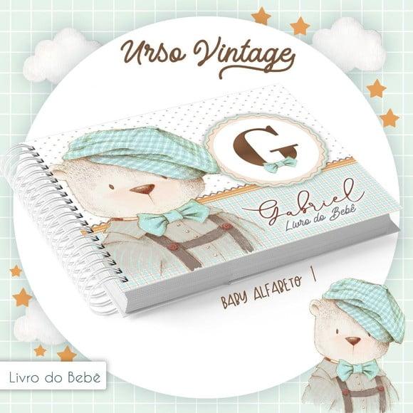 LIVRO DE BEBE - URSO VINTAGE