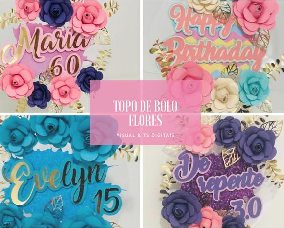 Topo de Bolo Flores (arquivo Digital)