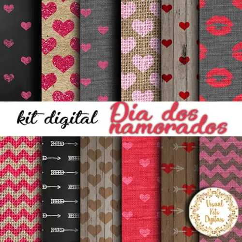 KIT DE PAPÉIS DIGITAIS DIA DOS NAMORADOS