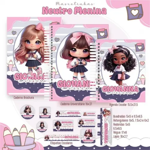 Mascotes Menina Neutro-combo Digital Volta Aulas 50225 (arqu
