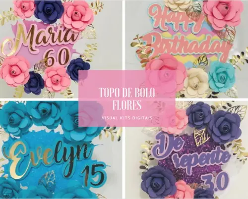 Topo de Bolo Flores (arquivo Digital)