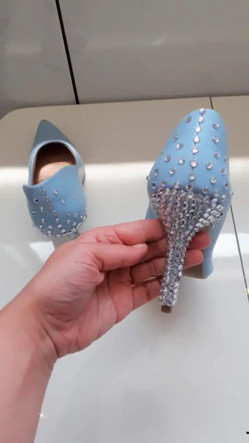 Scarpin Elis Sapato de noiva azul claro
