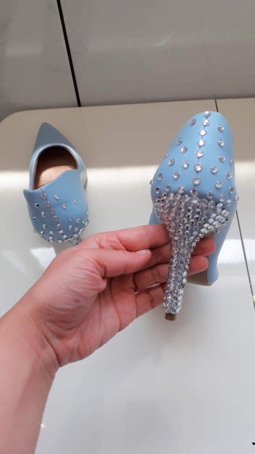 Scarpin Elis Sapato de noiva azul claro