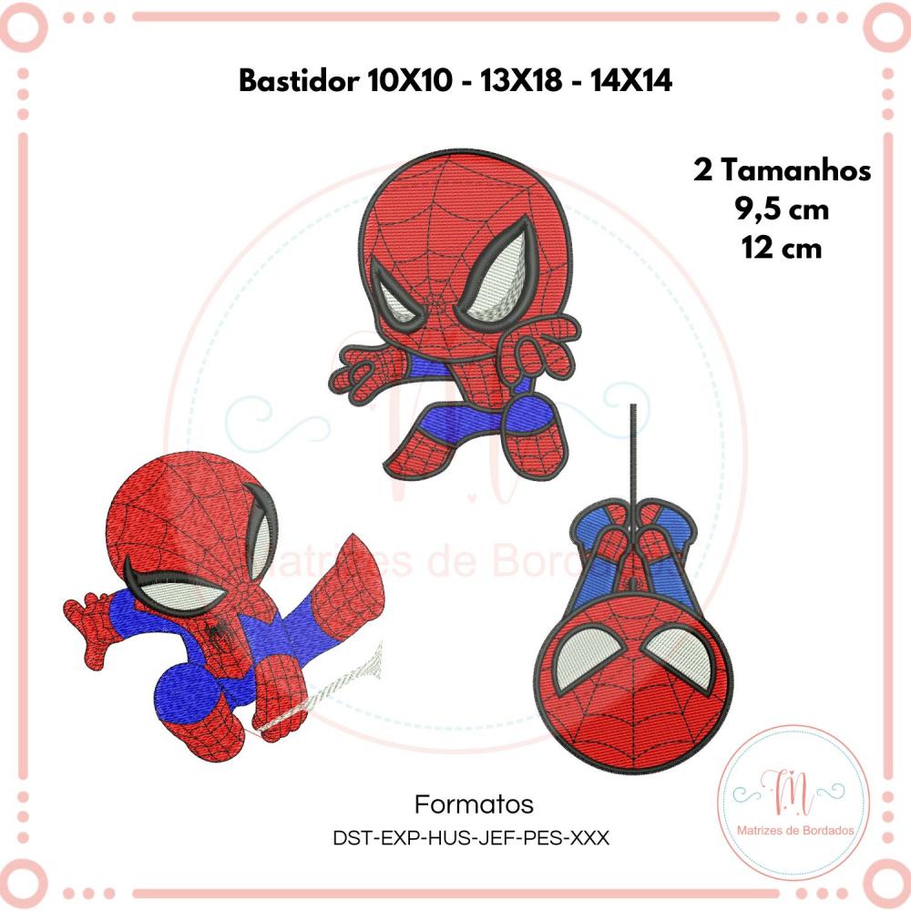 Matriz de Bordado Trio Homem-aranha Cute