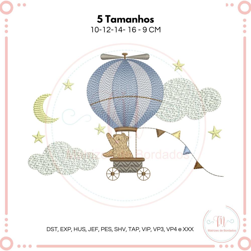 Matriz de Bordado Urso no Balão