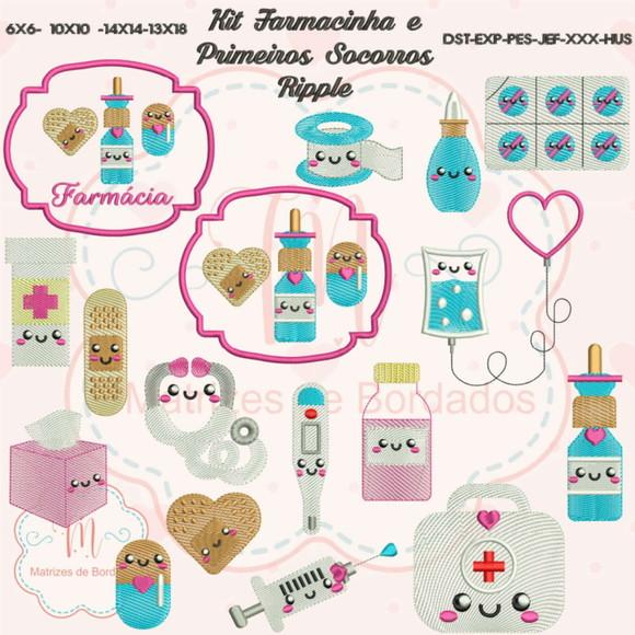 Kit Matrizes de Bordados - Farmacinha e Primeiros Socorros