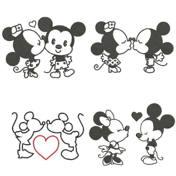 Matriz Bordado 8 Casais Mickey e Minnie