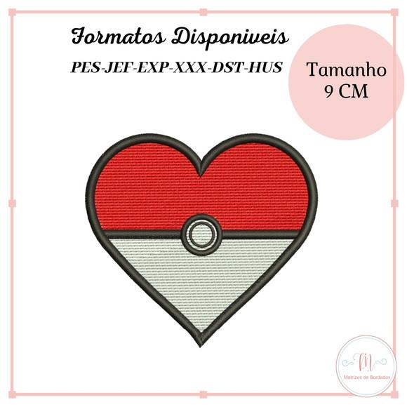 Matriz Bordado Coração Pokemon