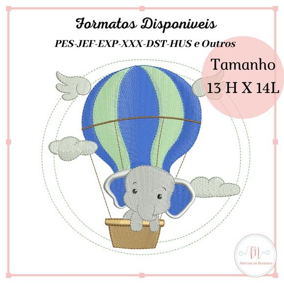 Matriz Bordado Elefante no Balão