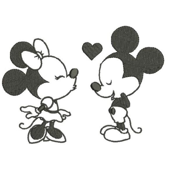 Matriz Bordado Mickey e Minnie Contorno 3