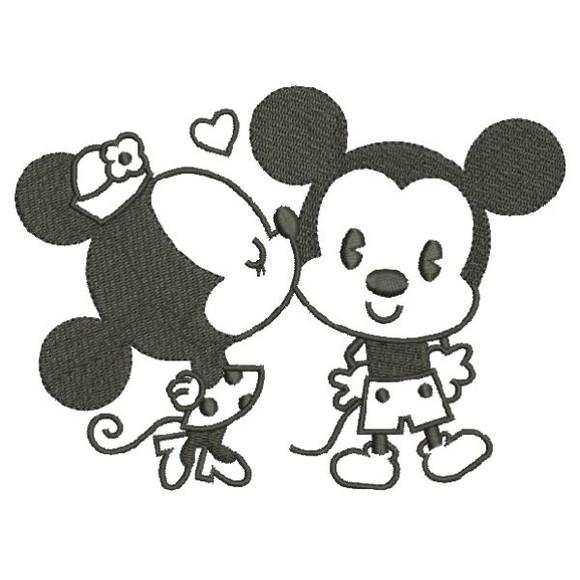 Matriz Bordado Mickey e Minnie Contorno 2