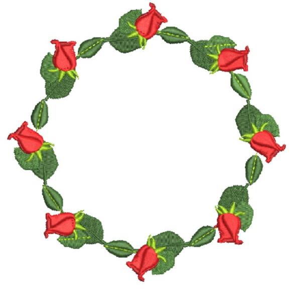 Matriz Bordado Moldura de Rosas 01