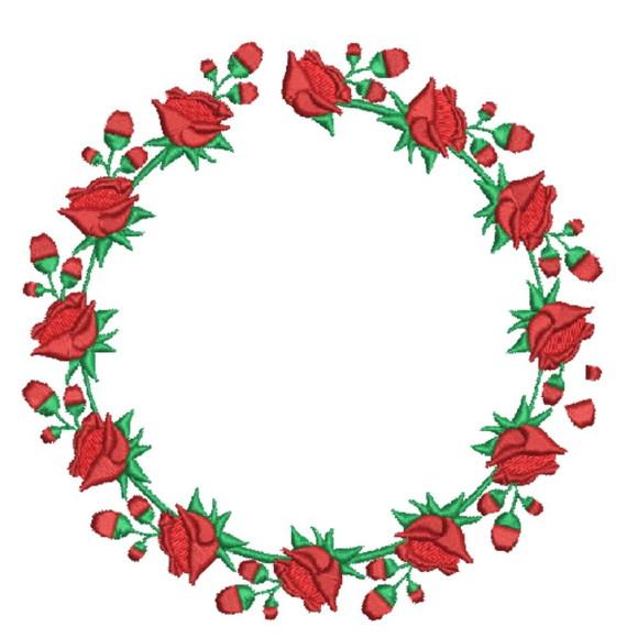 Matriz Bordado Moldura de Rosas 03