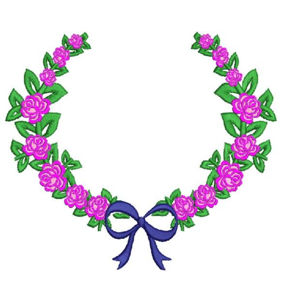 Matriz Bordado Moldura de Rosas 05