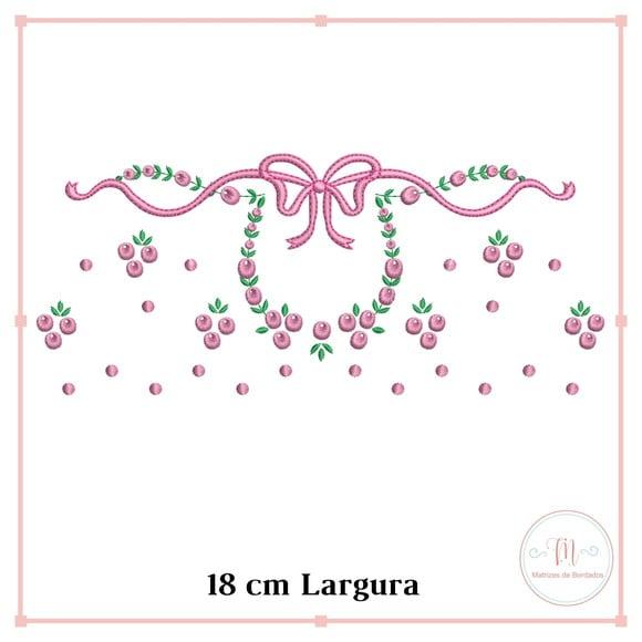Matriz Bordado Ramagem Florais e Laço