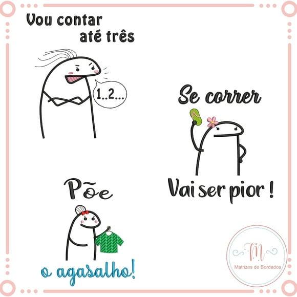 Matriz Bordado Trio Memes Florks - Dia das Mães