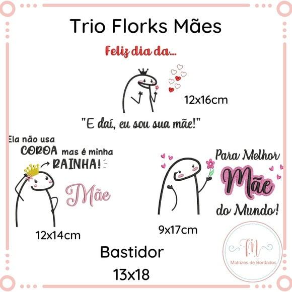 Matriz Bordado Trio Memes Florks - Dia das Mães
