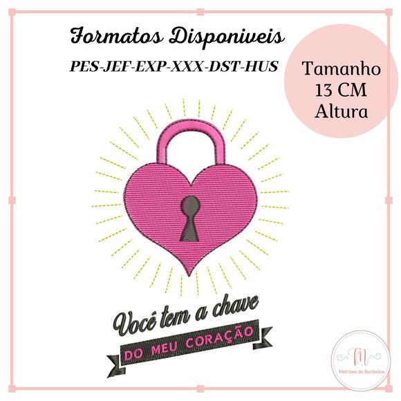 Matriz Bordado Vocêtem a chave do meu (Dia dos Namorados)