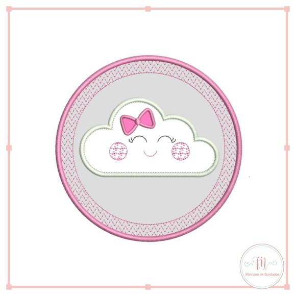 Matriz de Bordado  Coleção Moldura Nuvem Laço (Aplique)