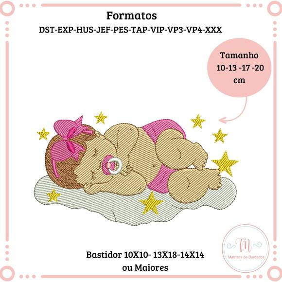 Matriz de Bordado  Bebê Menina Dormindo