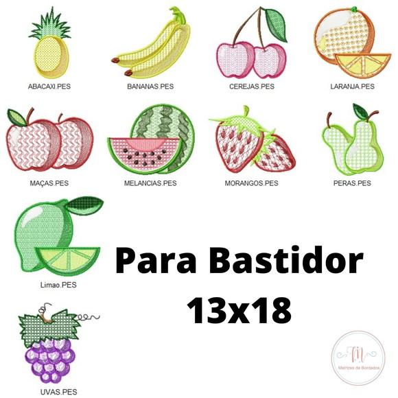 Matriz de Bordado - Frutas e Semanas com Pontos Decorados