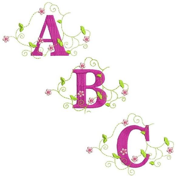 Matriz de Bordado Alfabeto Floral