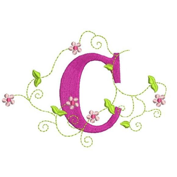 Matriz de Bordado Alfabeto Floral