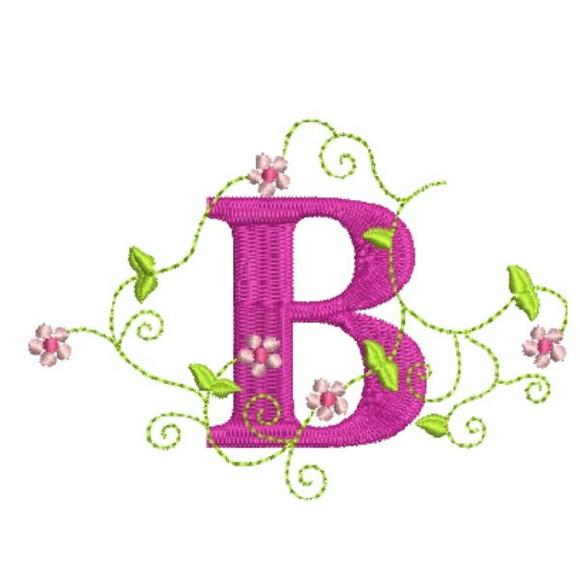 Matriz de Bordado Alfabeto Floral