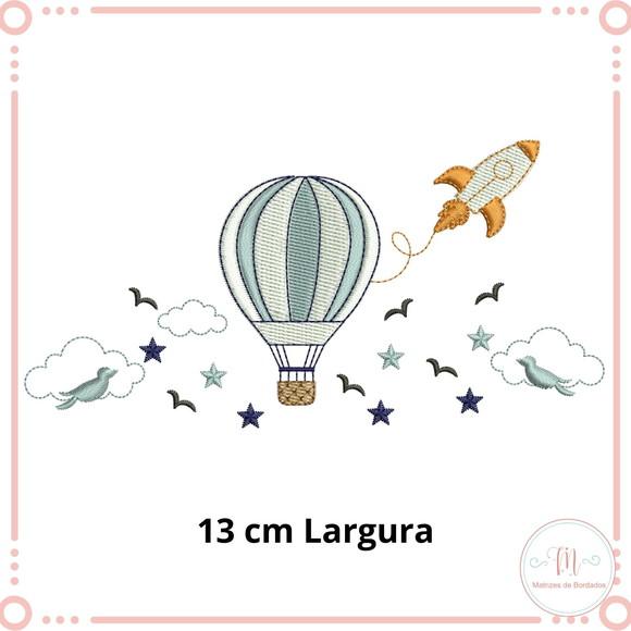 Matriz de Bordado Balão e Foguete
