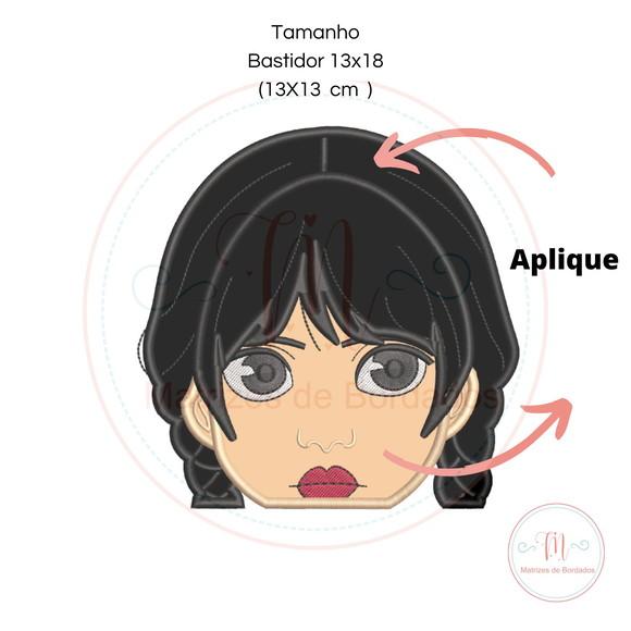 Matriz de Bordado Capuz de Toalha Wandinha (aplique)