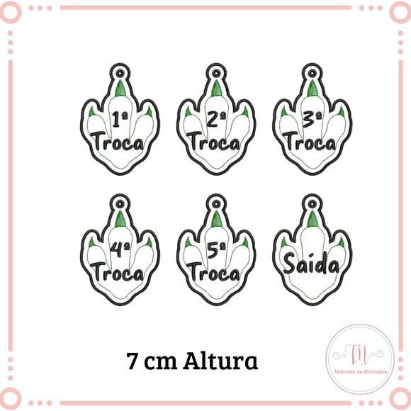 Matriz de Bordado Chaveiro Troca - Pata Dinossauro