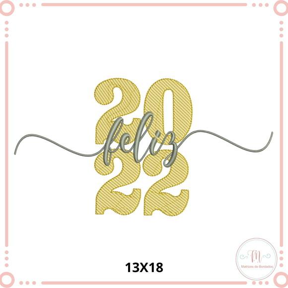 Matriz de Bordado Feliz 2022