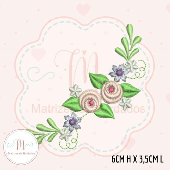Matriz de Bordado Floral - Kit com 5 Florais