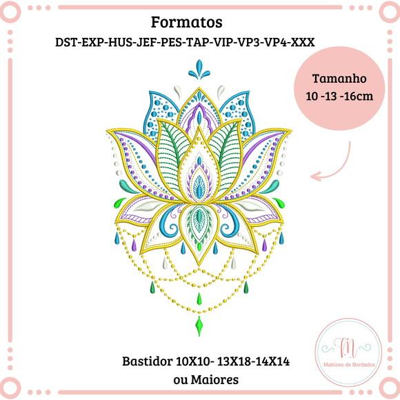 Matriz de Bordado Flor de Lotus