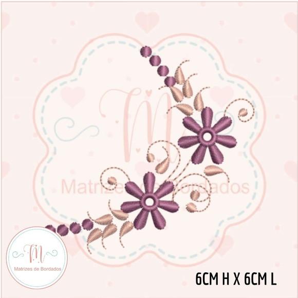 Matriz de Bordado Floral - Kit com 5 Florais