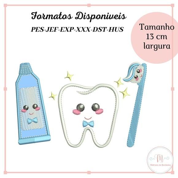 Matriz de Bordado Kit Dentinho Menina/menino (aplique)