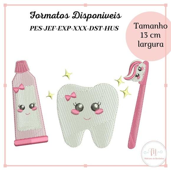 Matriz de Bordado Kit Dentinho Menina/Menino