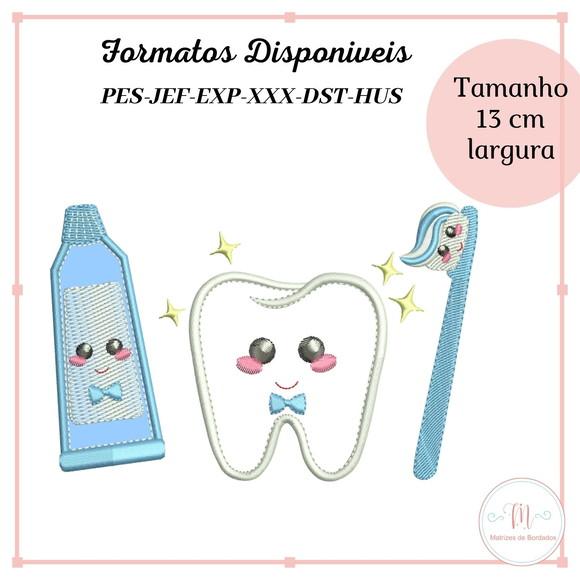 Matriz de Bordado Kit Dentinho Menino (Aplique)